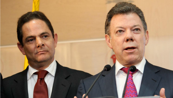 Germán Vargas y el presidente Juan Manuel Santos,