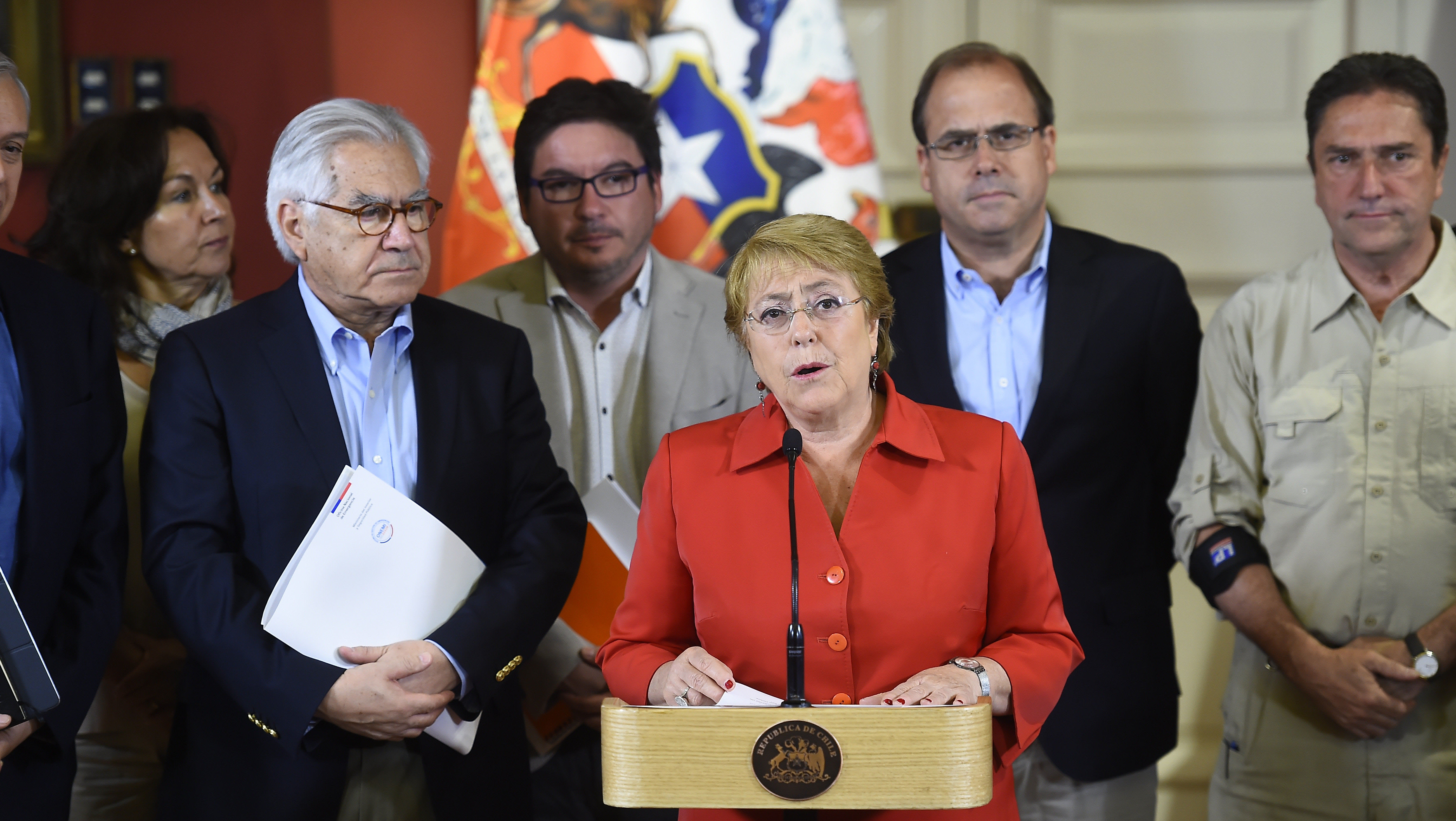 Michelle Bachelet durante su informe diario.