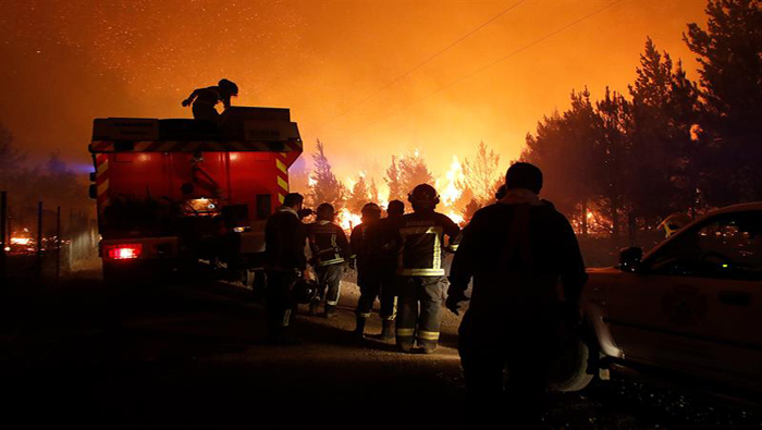 El incendio forestal afectó la región de Maule, ubicada en el centro de Chile.