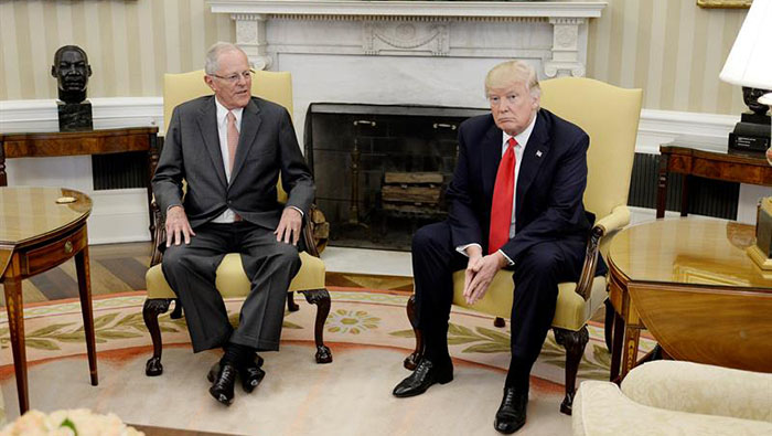 Donald Trump y Pedro Pablo Kuczynski, reunieron en la Casa Blanca. El presidente peruano se limitó a decir que Venezuela fue 
