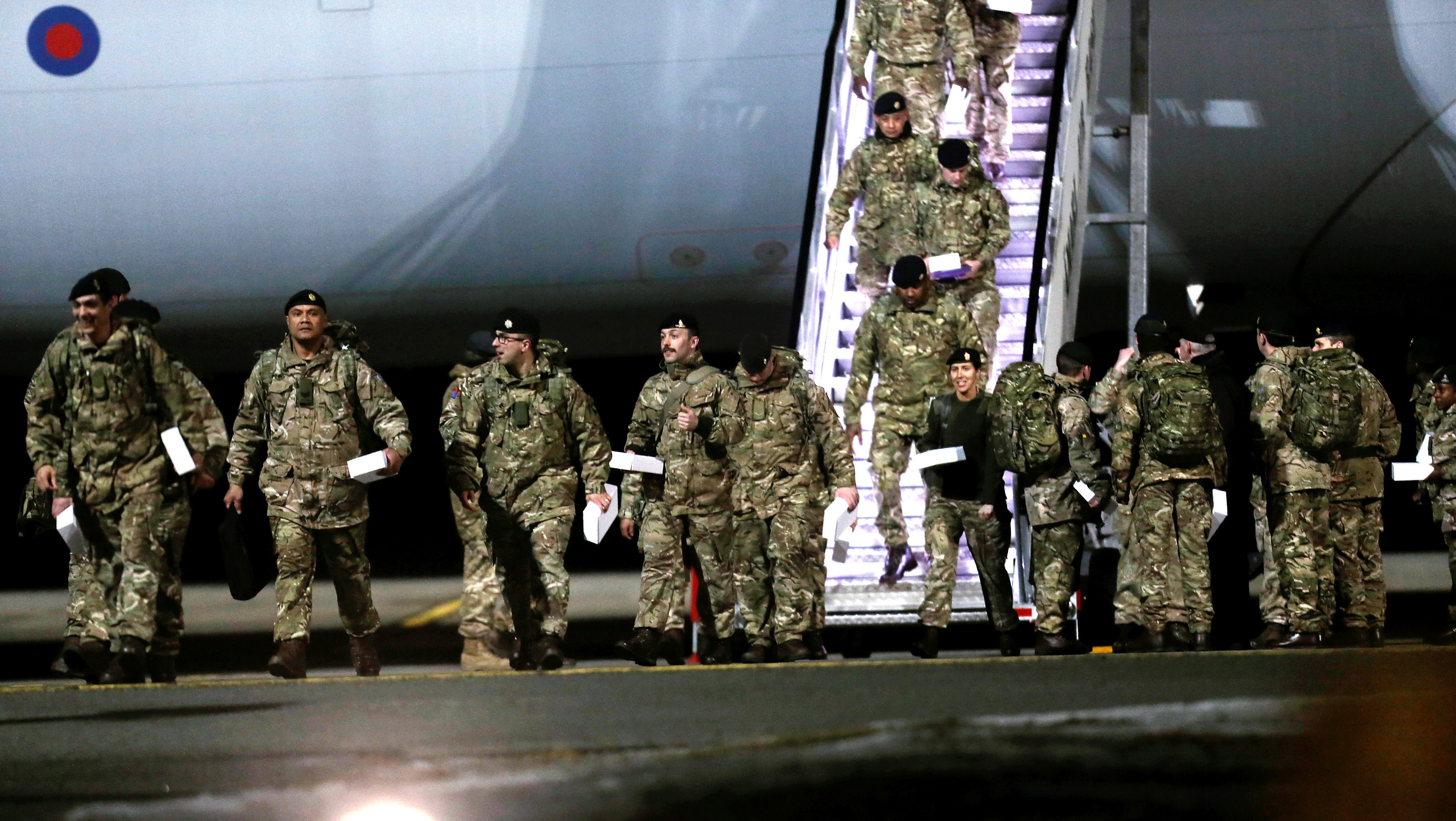 Soldados británicos, que forman parte de un elemento de disuasión de la OTAN contra Rusia.