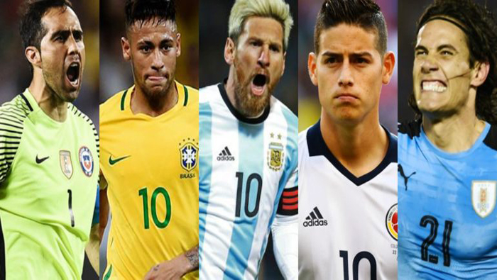 Las estrellas de fútbol de Suramérica buscan el pasaje directo al certamen mundialista, a disputarse en Rusia para 2018.