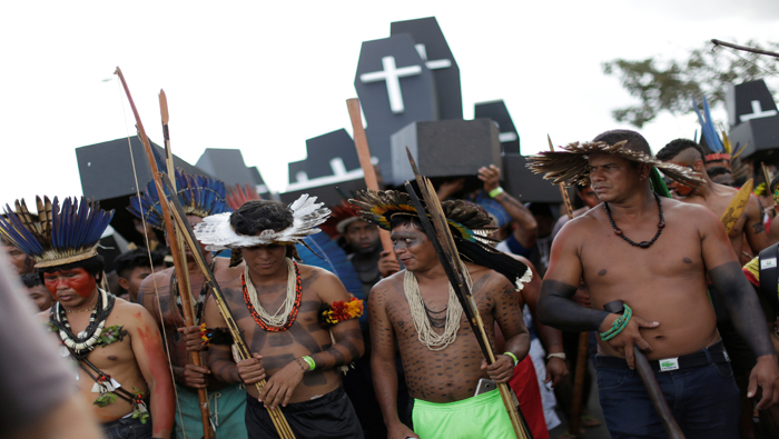Los grupos indígenas fueron reprimidos el martes por las fuerzas policiales.