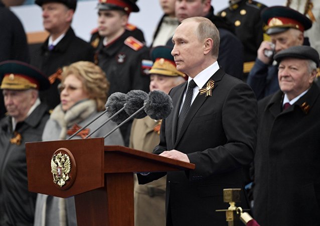 El presidente ruso Vladimir Putin intervino en el desfile por el Día de la Victoria.