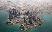 Vista aérea del área diplomática de Doha, capital de Qatar.