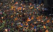 Este lunes, la Diada se realizó con dos objetivos: La conmemoración histórica de la fecha y para exigir el referéndum que le dará la independencia a Cataluña.