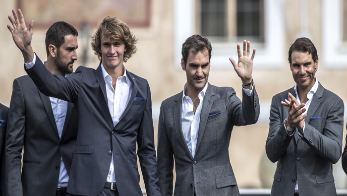 Federer y Nadal (ambos a la derecha), ahora serán equipo en la cancha.
