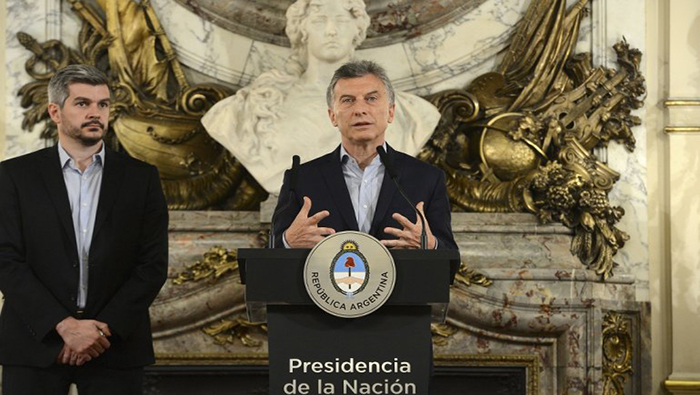 El mandatario argentino ofreció una rueda de prensa tras las elecciones legislativas de este domingo.