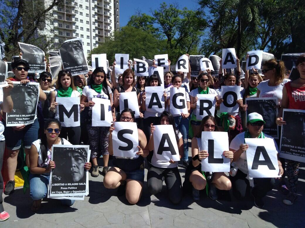La líder social e indígena argentina Milagro Sala se encuentra detenida desde el 16 de enero de 2016.