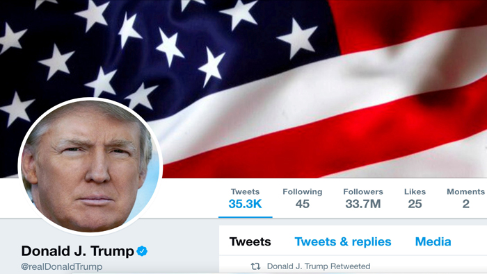 En su cuenta personal, con más de 40 millones de seguidores, el presidente Trump permanece muy activo.