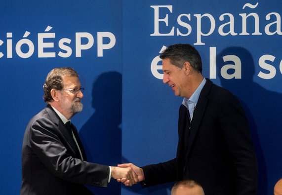 Rajoy ha manifestado en reiteradas ocasiones su apoyo al candidato del PPC, Xavier García, una de sus fichas para frenar al independentismo