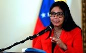 Delcy Rodríguez subrayó que Venezuela saldrá "triunfadora en el diálogo por la paz y la soberanía" del país. 