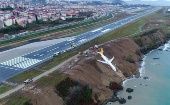 El Boeing 737-800 de la aerolínea turca Pegasus y proveniente de Ankara derrapó al aterrizar en Trebisonda.