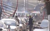 El ataque que fue reivindicado por los talibanes, dejó daños en el hospital Jamhoriat.