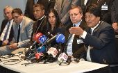 Evo Morales durante una rueda de prensa desde La Haya invitó a crear condiciones para negociar nuevamente con Chile. 