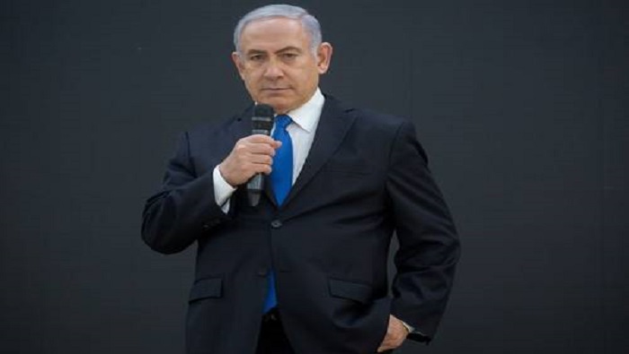 El primer ministro de Israel, Benjamin Netanyahu, participa en una conferencia de prensa en Tel Aviv, donde habló sobre un archivo nuclear secreto de Irán.