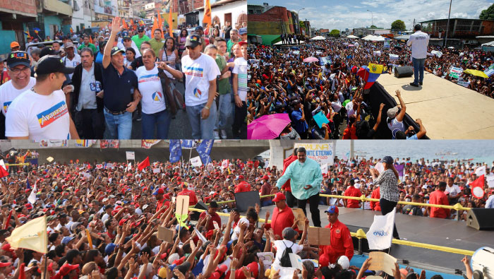 Los candidatos visitaron tres ciudades de Venezuela.