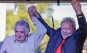 Mujica acompañó a lula durante la cuarta etapa de la caravana que realizó por todo el país suramericano.