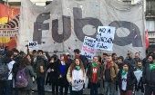 Policía argentina reprime a universitarios de la UBA