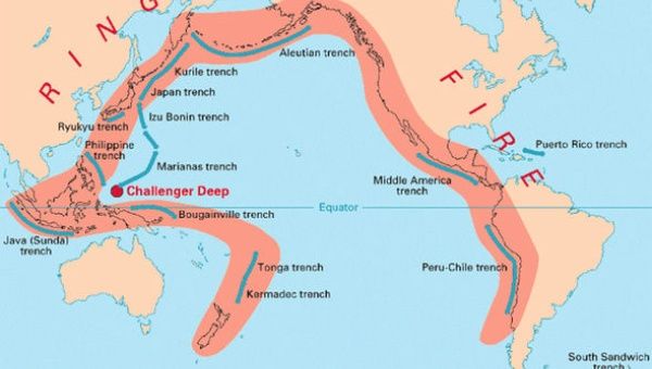 The 25,000-mile horseshoe-shaped Ring of Fire accounts for approximately 90% of the world