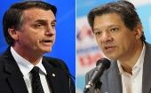 Los candidatos presidenciales Fernando Haddad y Jair Bolsonaro se enfrentarían una segunda vuelta electoral por no acumular más del 50 por ciento de los votos. 
