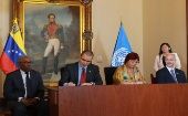 La delegación del Gobierno venezolano, encabezada por el canciller Arreaza, suscribió un acuerdo de 32 millones de dólares con Unicef.