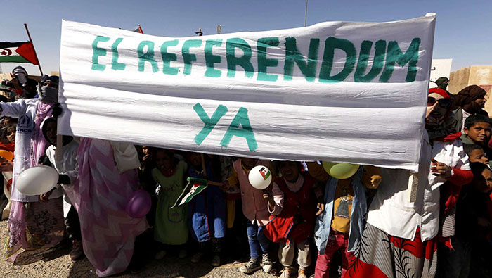 Los saharauis viven en campamentos improvisados. Mujeres y niños sufren de enfermedades y desnutrición crónica.