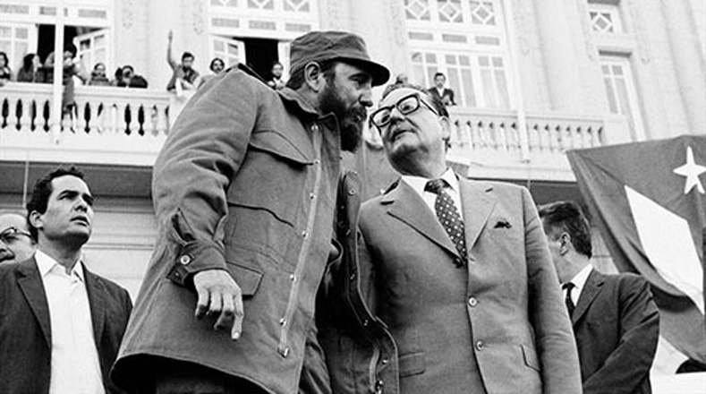 Fidel pronunció un discurso en el que reafirmaba los lazos de solidaridad con el proceso socialista chileno.