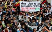 El jueves los estudiantes universitarios protestaron de nuevo en rechazo a las políticas económicas de Iván Duque. 