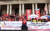 Los sindicatos se han movilizado desde mediados de este años para exigir al Gobierno español que atendiera sus demandas.