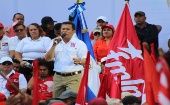 Con la consigna “Por más Justicia Social", más de cien mil salvadoreños acompañaron al candidato del oficialismo. 