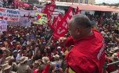 El presidente de la Asamblea Nacional Constituyente, Diosdado Cabello, habla contra el intervencionismo de los Estados Unidos.