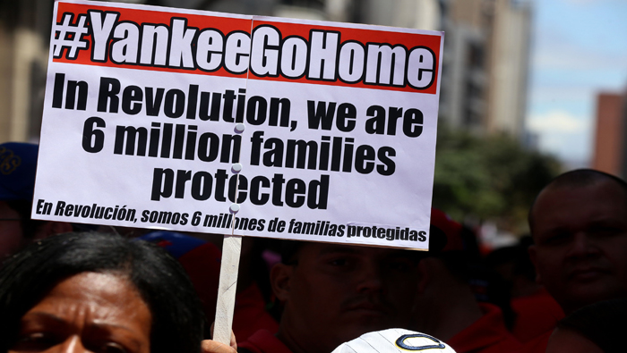 Venezolanos se han mantenido en protesta contra la injerencia estadounidense.