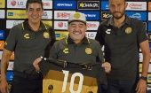 Maradona dedicó el triunfo de su equipo de futbol al presidente venezolano Nicolás Maduro.