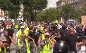 Unos 40 manifestantes quienes reivindicaron el movimiento chalecos amarillos intentó desarmar un cordón policial.