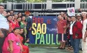 Delegaciones de participantes indígenas asisten al Foro de Sao Paolo en Caracas, Venezuela 