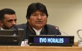 El presidente Morales enfatizó que la mejor forma de enfrentar la adversidad es la unidad contra el calentamiento global.