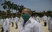 Cerca de 200 profesionales de la salud de Cuba llegaron a Catar a combatir a la pandemia del coronavirus. 
