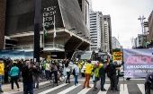 Manifestación en Brasilia en contra del Gobierno del presidente Jair Bolsonaro