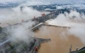 La presa Tres Gargantas en la provincia de Hubei, centro de China, ha experimentado la segunda inundación a lo largo del río Yangtse en 2020.