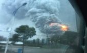 La explosión en la fábrica de productos químicos tuvo lugar en horas de la tarde del lunes,