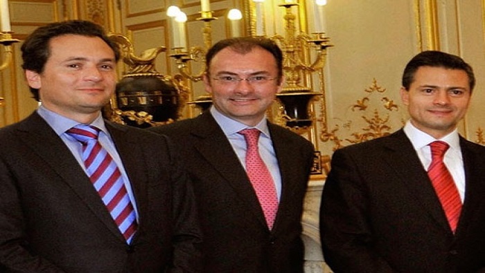 Emilio Lozoya (a la izquierda) señaló en su denuncia al exsecretario de Hacienda, Luis Videgaray (centro), y al exmandatario Enrique Peña Nieto.