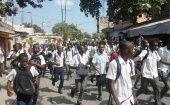 Los estudiantes haitianos se han sumado a movilizaciones anteriores convocadas por los maestros.