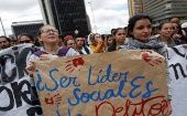 Las agresiones contra lideresas sociales también se incrementaron durante el primer semestre del 2020 en Colombia.