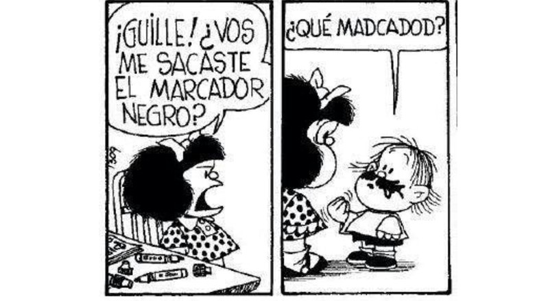 Guille es el hermano pequeño de Mafalda. Es rebelde e ingenuo. Su inocencia es la principal causa del éxito de sus tiras.