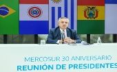 "Si somos un lastre, tomen otro barco", respondió el mandatario argentino, Alberto Fernández a las críticas de Lacalle Pou al Mercosur. 