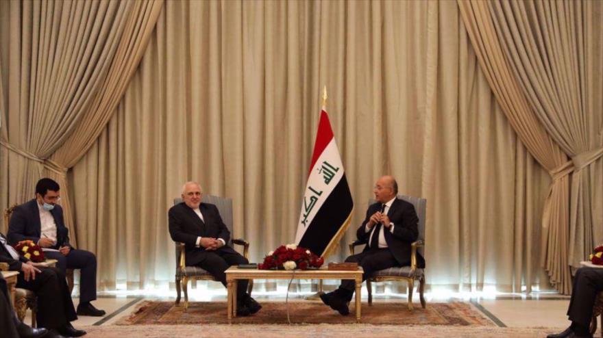El ministro iraní y el mandatario iraquí destacaron la importancia de adoptar estrategias para implementar los acuerdos firmados.