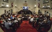 En la audiencia, parlamentarios cubanos, invitados extranjeros y representantes de la Cancillería expusieron los daños del bloqueo de los Estados Unidos sobre este país.
