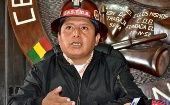 El líder obrero instó a su gremio a defender la recuperación de la democracia boliviana.