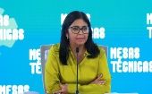 La vicepresidenta venezolana, Delcy Rodríguez, aseguró que su país puede producir y avanzar pese al bloqueo impuesto por EE.UU.